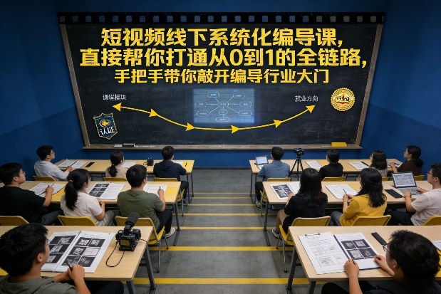 短视频线下系统化编导课，直接帮你打通从0到1的全链路，手把手带你敲开编导行业大门-资源宝库