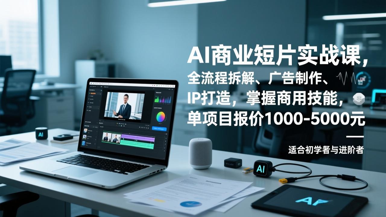 AI商业短片实战课,全流程拆解、广告制作、IP打造,掌握商用技能,单项目报价1000-5000元-资源宝库