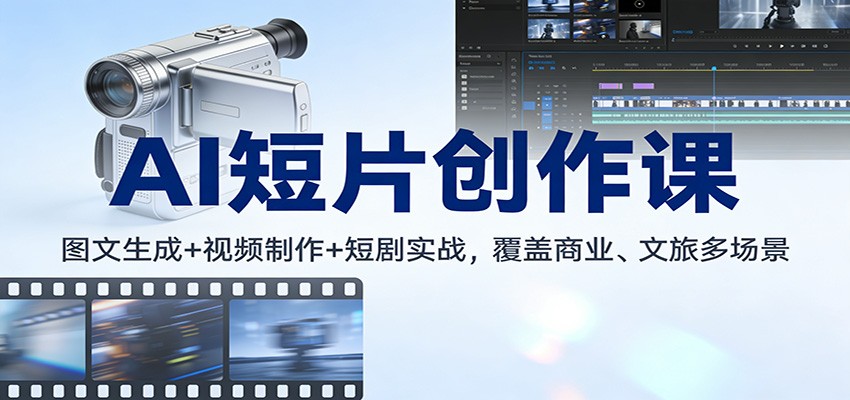 AI短片创作课:图文生成+ 视频制作+短剧实战,覆盖商业、 文旅多场景-资源宝库