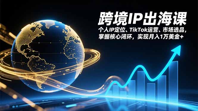 跨境IP出海课,个人IP定位、TikTok运营、市场选品,掌握核心闭环,实现月入1万美金+-资源宝库