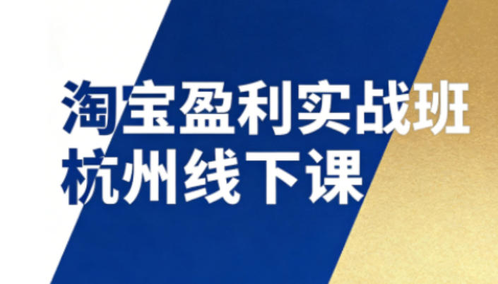 淘宝盈利实战班杭州线下课12月26-28日(音频+字幕)，帮你掌握SOP流程+12门核心技术-资源宝库