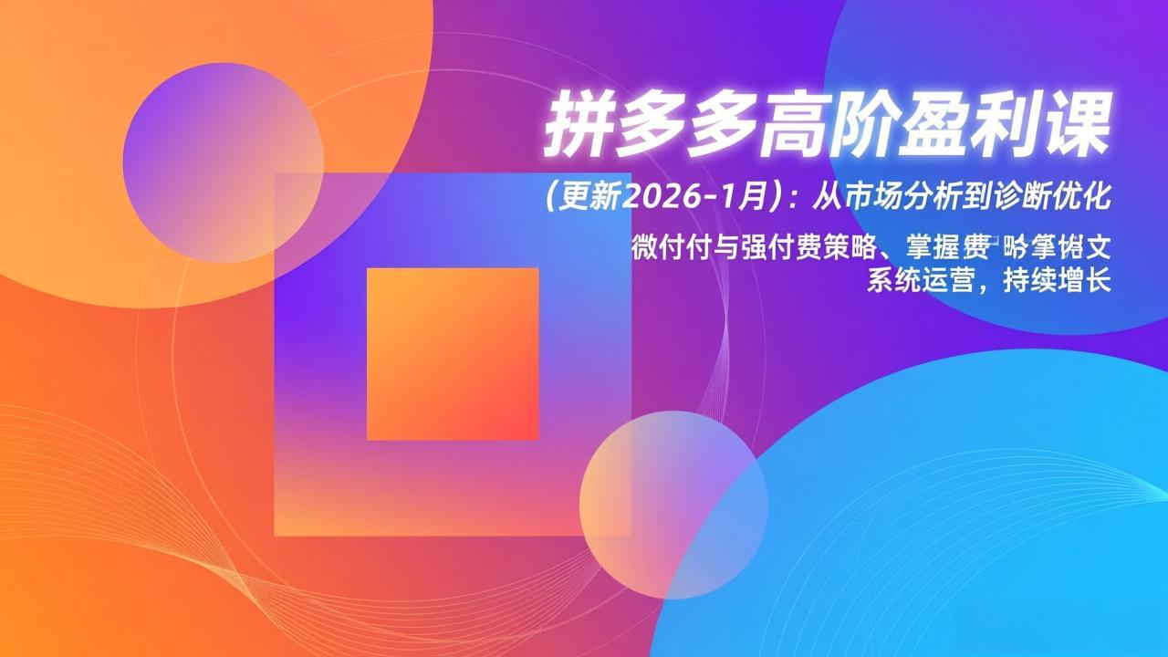 拼多多高阶盈利课(更新2026-1月-资源宝库