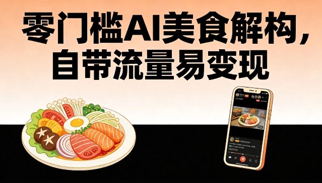 零门槛AI美食解构，自带流量易变现-资源宝库