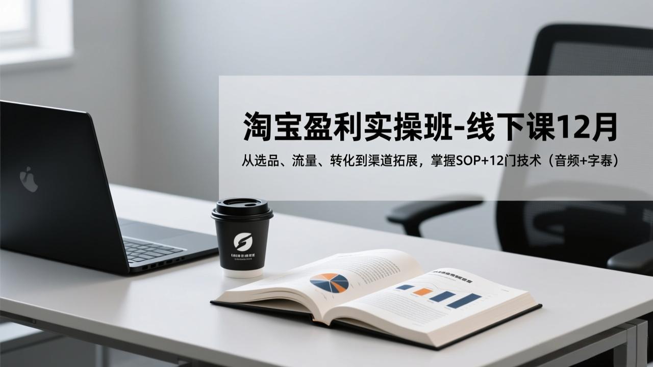 淘宝盈利实操班-线下课12月,从选品、流量、转化到渠道拓展,掌握SOP+12门技术(音频+字幕-资源宝库