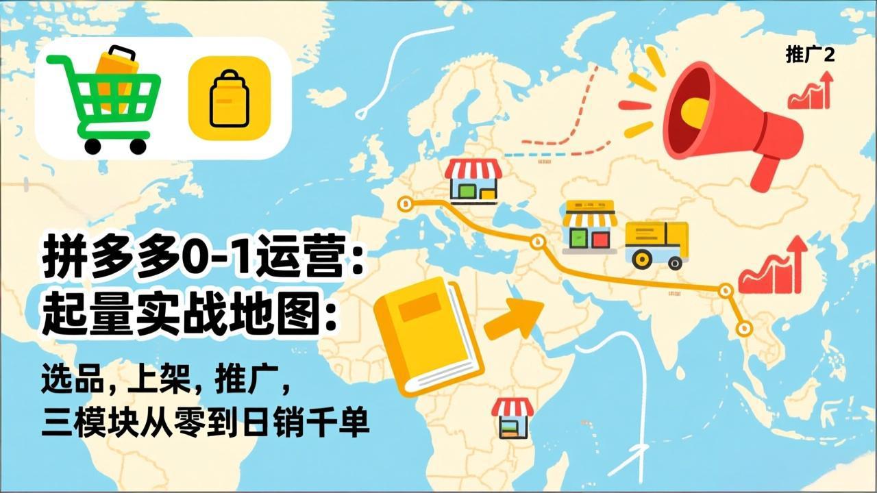 拼多多0-1运营：起量实战地图：选品，上架，推广，三模块从零到日销千单-资源宝库