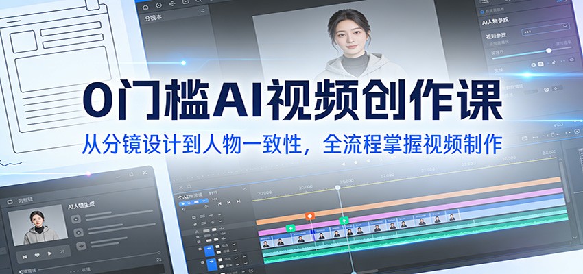 0门槛AI视频创作课：从分镜设计到人物一致性，全流程掌握视频制作-资源宝库