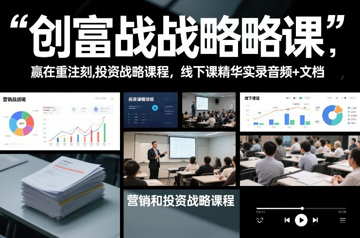 创富战略课，赢在重注时刻，营销和投资战略课程，线下课精华实录音频+文档-资源宝库