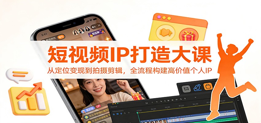 短视频IP打造大课:从定位变现到拍摄剪辑,全流程构建高价值个人IP-资源宝库