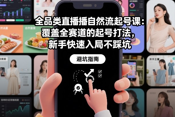 全品类直播自然流起号课：覆盖全赛道的起号打法，新手快速入局不踩坑-资源宝库