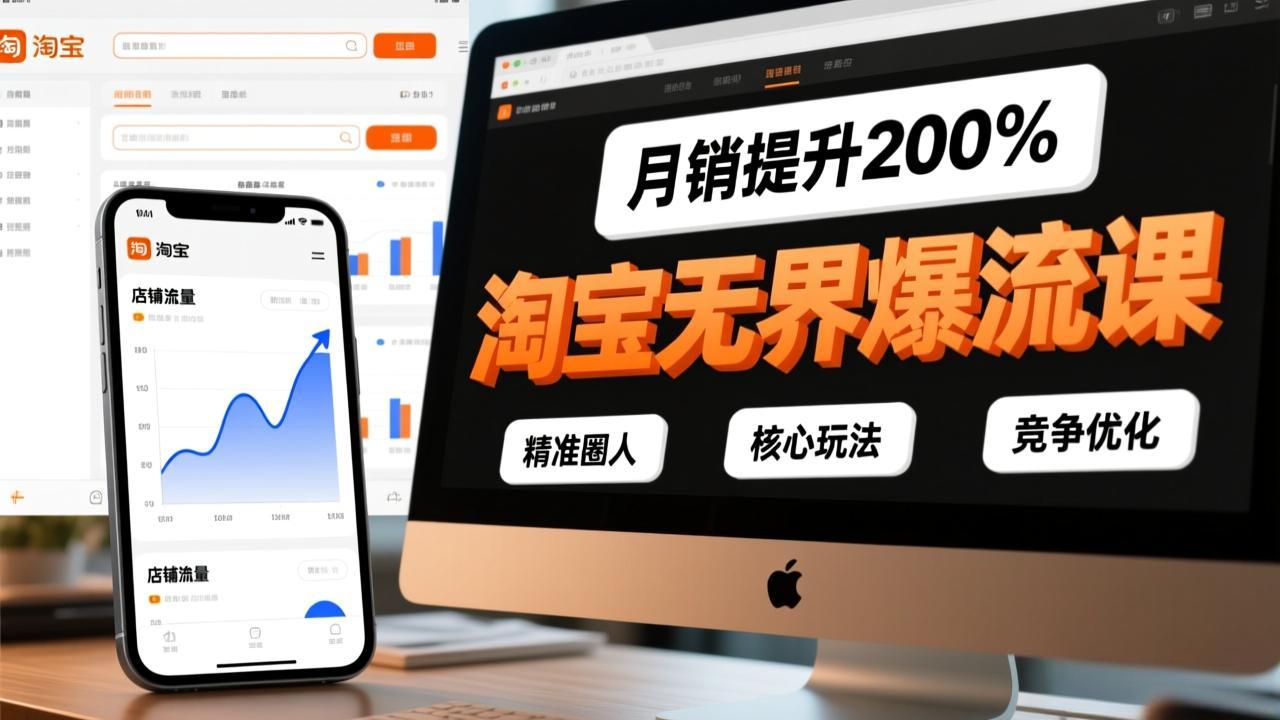 淘宝无界爆流课，精准圈人、核心玩法、竞争优化，快速引爆店铺流量，月销提升200%-资源宝库