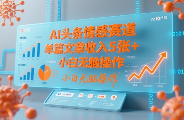 AI头条情感赛道，单篇文章收入5张+，小白无脑操作-资源宝库