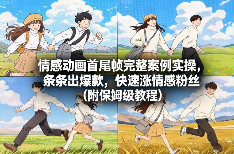 情感动画首尾帧完整案例实操，条条出爆款，快速涨情感粉丝(附保姆级教程)-资源宝库