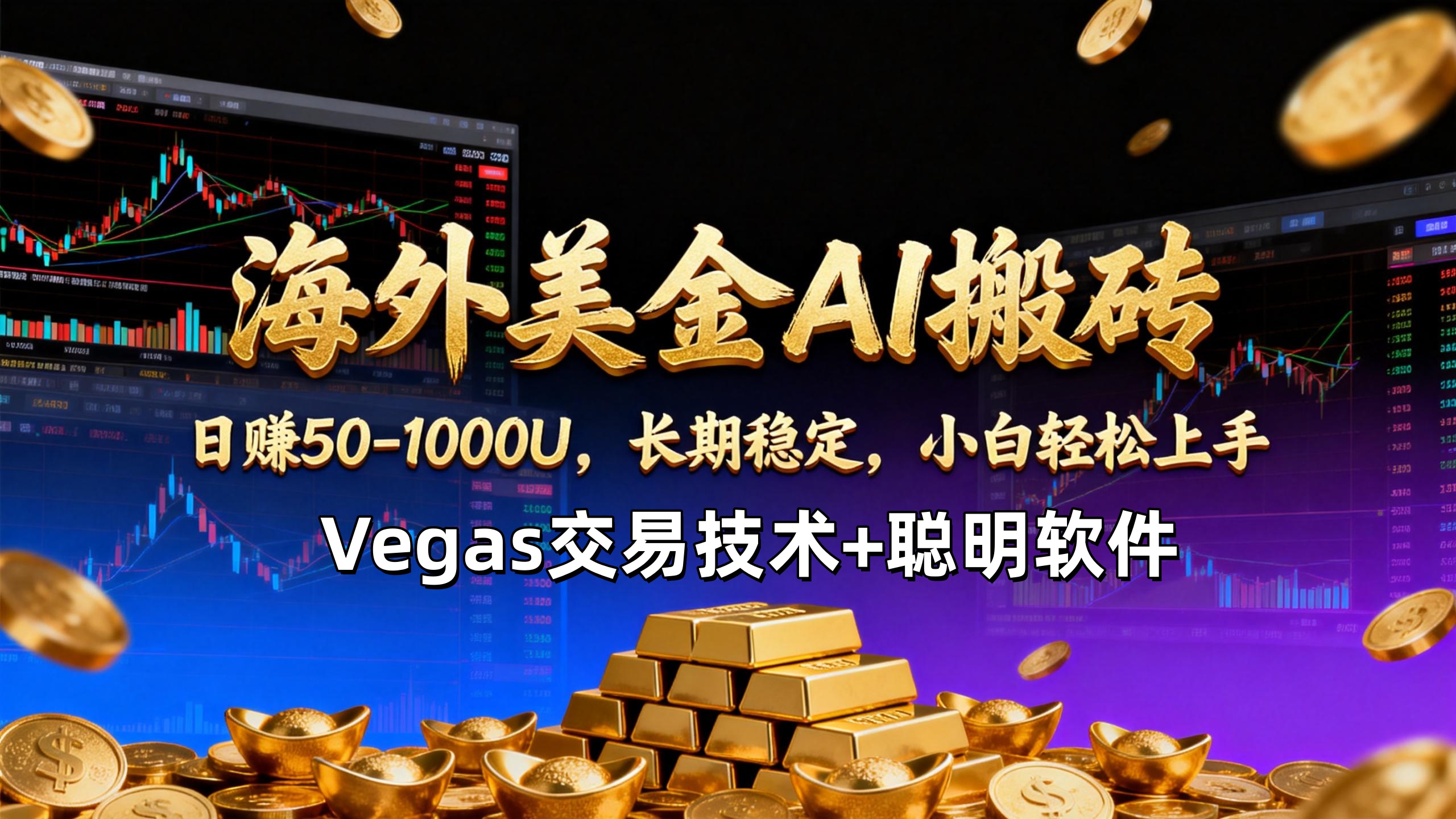 【海外美金AI搬砖】Vegas交易技术+聪明软件,日赚50-1000U,长期稳定,小白轻松上手。-资源宝库