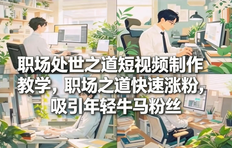 职场处世之道短视频制作教学,职场之道快速涨粉,吸引年轻牛马粉丝-资源宝库