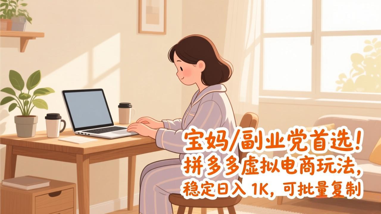 宝妈 / 副业党首选！拼多多虚拟电商玩法，稳定日入 1K，可批量复制-资源宝库