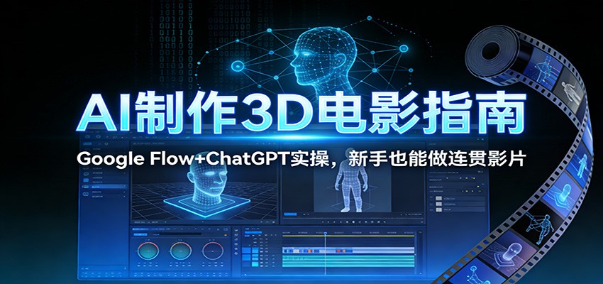 AI制作3D电影指南:Google Flow+ChatGPT实操,新手也能做连贯影片-资源宝库