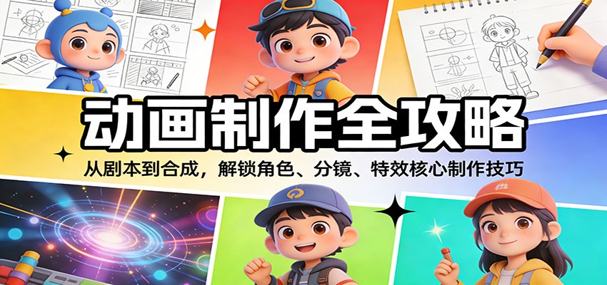 动画制作全攻略：从剧本到合成，解锁角色、分镜、特效核心制作技巧-资源宝库