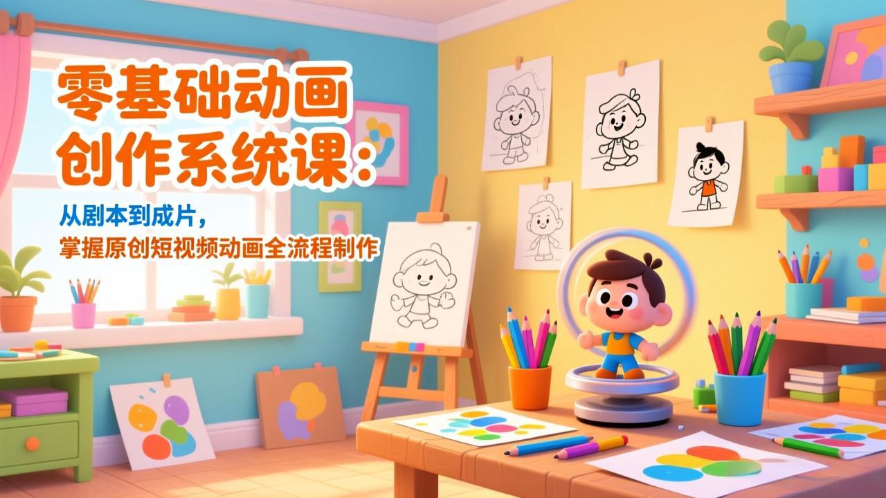 零基础动画创作系统课:从剧本到成片,掌握原创短视频动画全流程制作-资源宝库