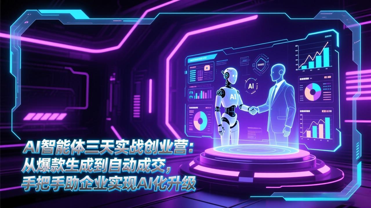 AI智能体三天实战创业营:从爆款生成到自动成交,手把手助企业实现AI化升级-资源宝库