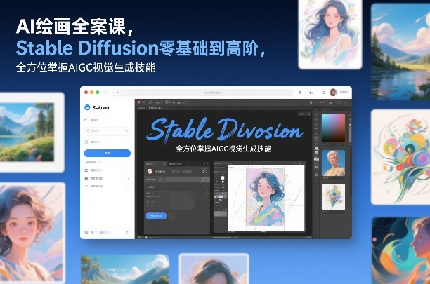 AI绘画全案课,Stable Diffusion零基础到高阶,全方位掌握AIGC视觉生成技能-资源宝库