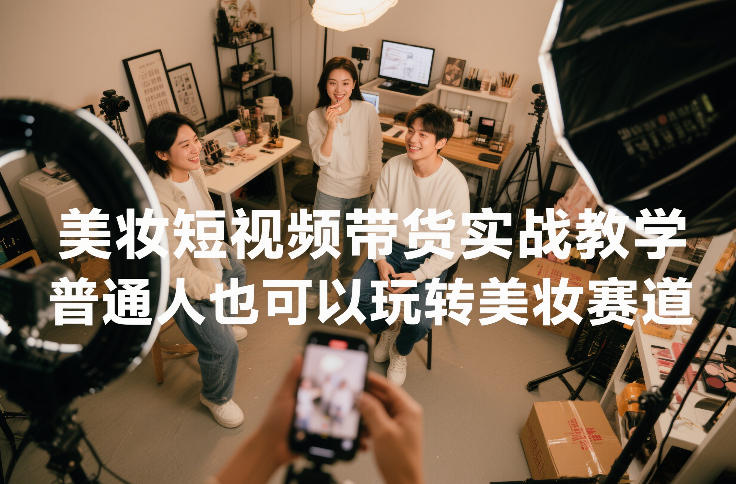 美妆短视频带货实战教学,普通人也可以玩转美妆赛道-资源宝库