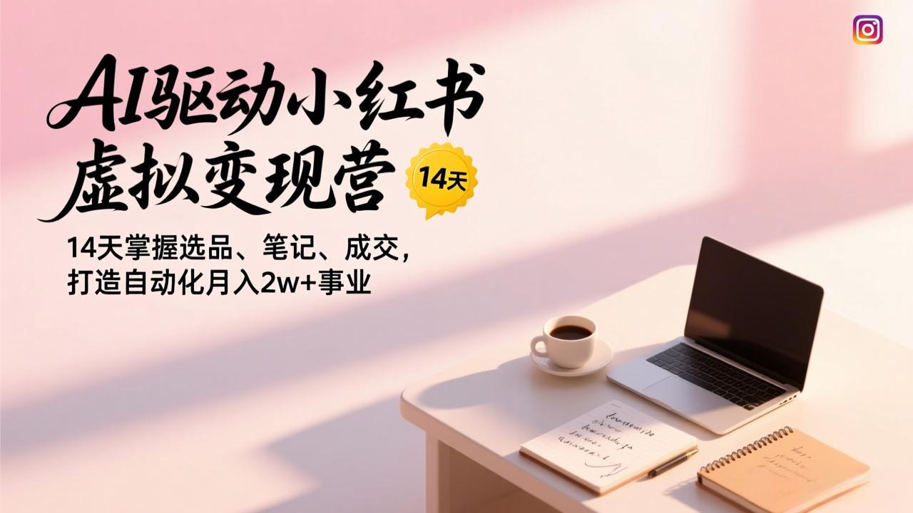 AI驱动小红书虚拟变现营，14天掌握选品、笔记、成交，打造自动化月入2w+事业-资源宝库