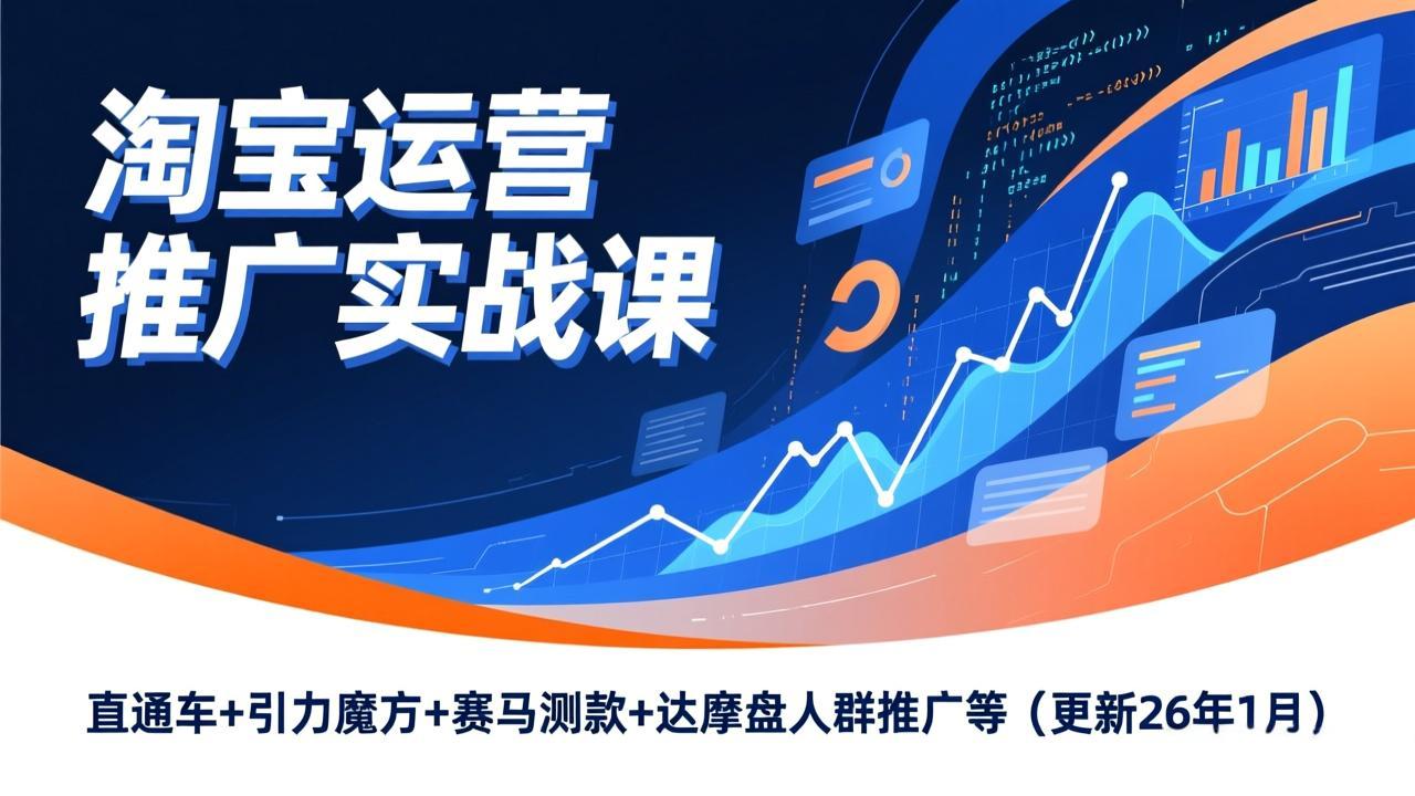 淘宝运营推广实战课,直通车+引力魔方+赛马测款+达摩盘人群推广等(更新26年1月-资源宝库