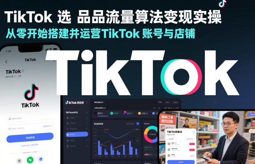 TikTok选品流量算法变现实操，从零开始搭建并运营TikTok账号与店铺-资源宝库