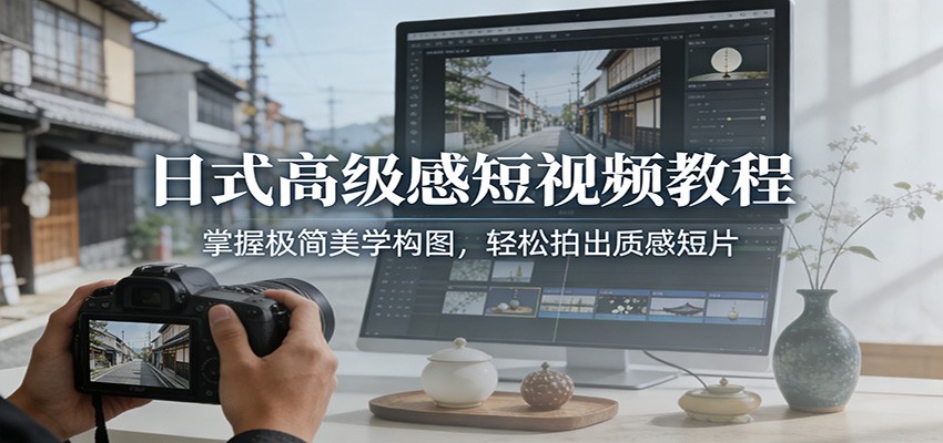 日式高级感短视频教程:掌握极简美学构图,轻松拍出质感短片-资源宝库