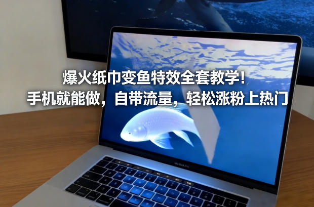 爆火纸巾变鱼特效全套教学！手机就能做，自带流量，轻松涨粉上热门-资源宝库