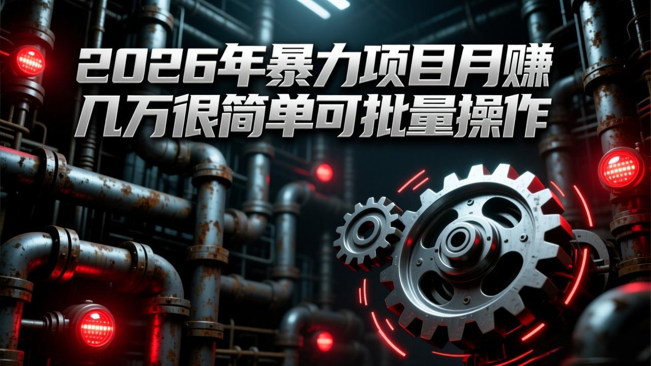 2026年暴力项目月赚几万很简单可批量操作，成本低，利润大-资源宝库