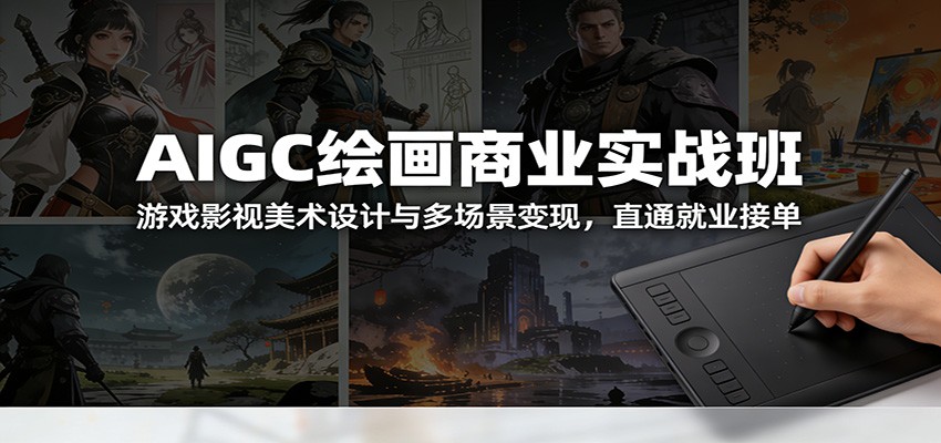 AIGC绘画商业实战班:游戏影视美术设计与多场景变现,直通就业接单-资源宝库