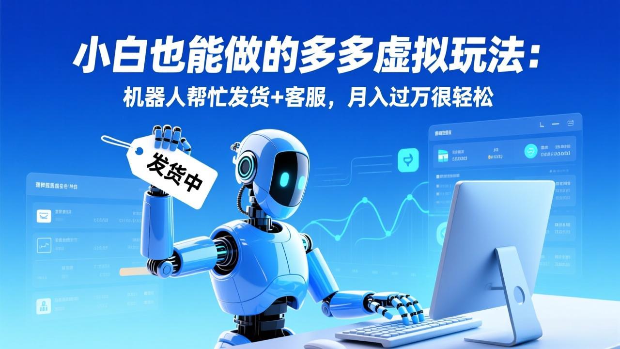 小白也能做的多多虚拟玩法：机器人帮忙发货+客服，月入过万很轻松-资源宝库