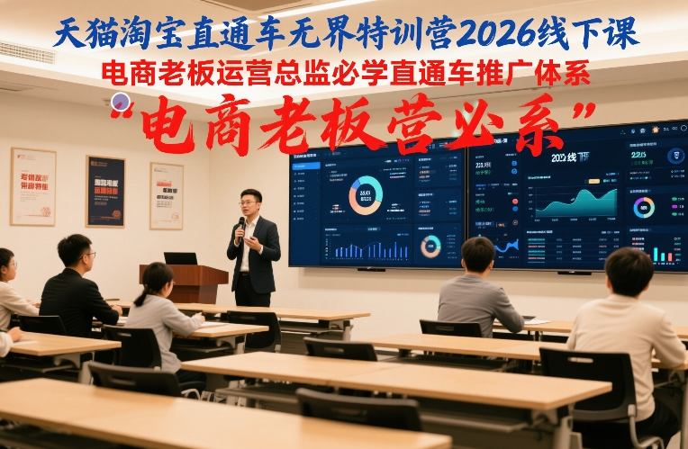 天猫淘宝直通车无界特训营2026线下课，电商老板运营总监必学直通车推广体系-资源宝库