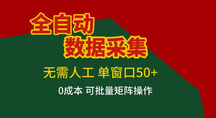 全自动数据采集，无需人工，单窗口50+，0成本可批量矩阵操作【揭秘】-资源宝库