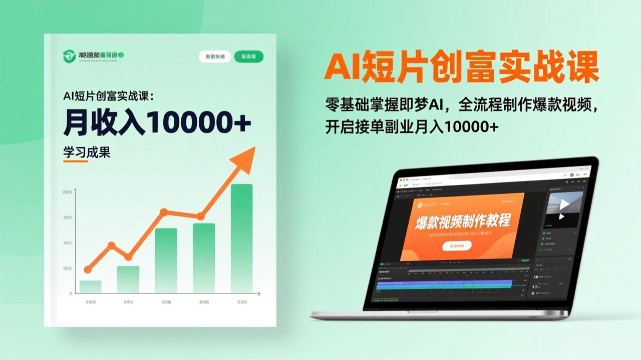 AI短片创富实战课:零基础掌握即梦AI,全流程制作爆款视频,开启接单副业月入10000+(更新-资源宝库