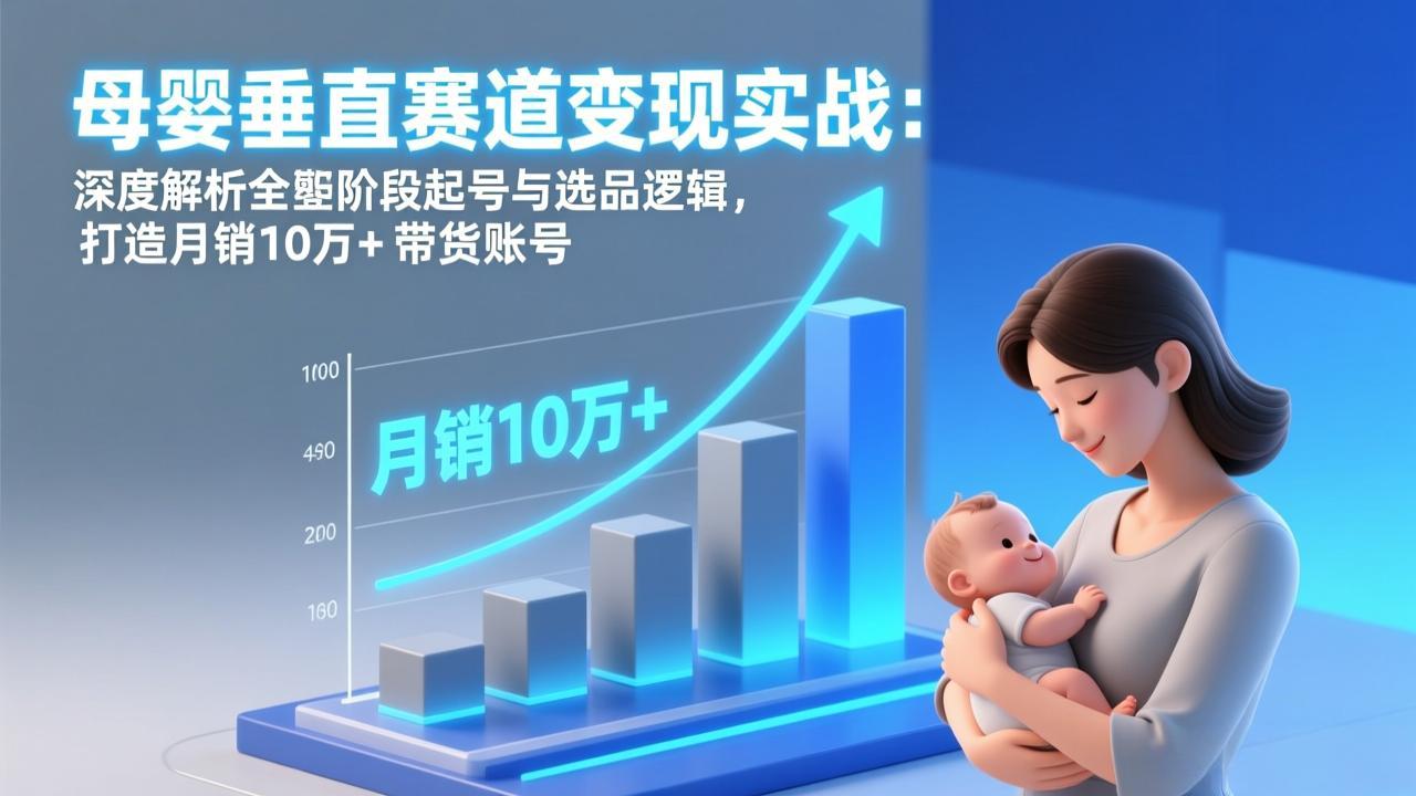 母婴垂直赛道变现实战:深度解析三大阶段起号与选品逻辑,打造月销10万+带货账号-资源宝库