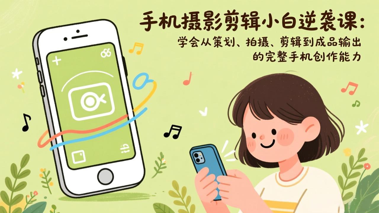 手机摄影剪辑小白逆袭课：学会从策划、拍摄、剪辑到成品输出的完整手机创作能力-资源宝库