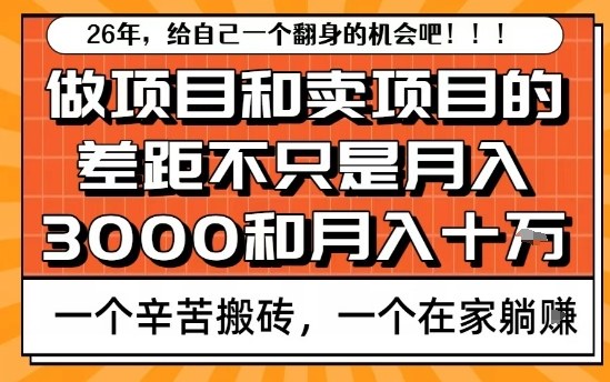 为什么卖项目能轻松月入10个W,而做项目却真正賺不到什么钱?原因竟然是这个!【揭秘】-资源宝库