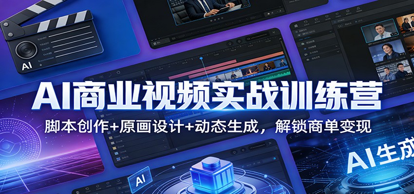 AI商业视频实战训练营:脚本创作+原画设计+动态生成,解锁商单变现-资源宝库