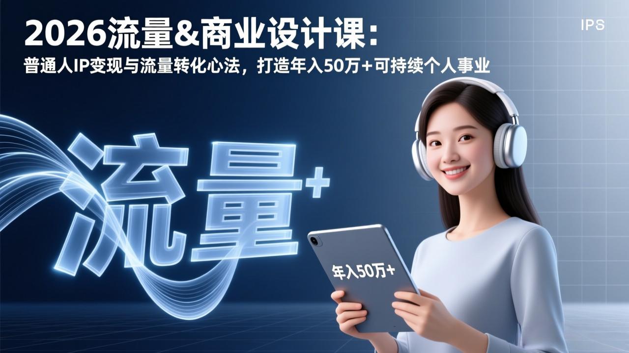 2026流量&商业设计课：普通人IP变现与流量转化心法，打造年入50万+可持续个人事业-资源宝库