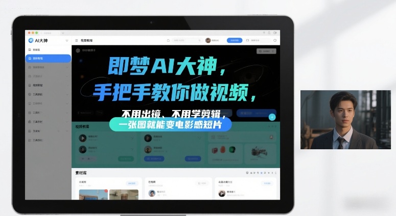 即梦AI大神手把手教你做视频，不用出镜、不用学剪辑，一张图就能变电影感短片-资源宝库