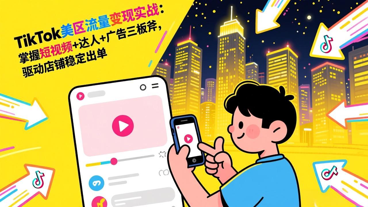 TikTok美区流量变现实战:掌握短视频+达人+广告三板斧,驱动店铺稳定出单-资源宝库