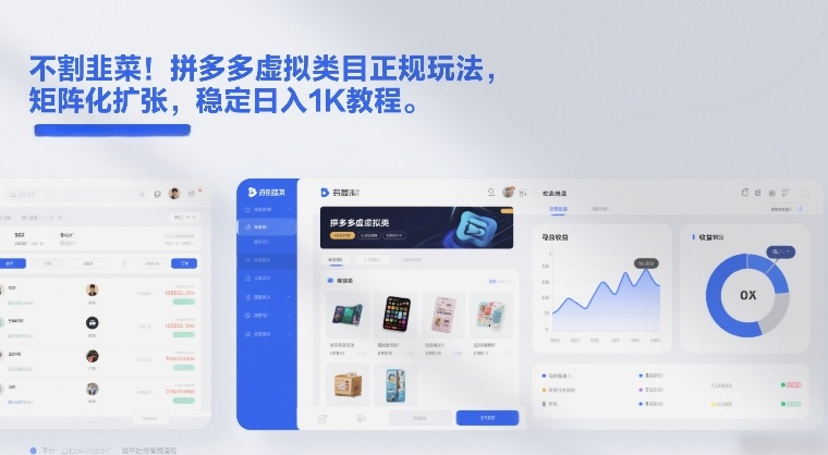 不割韭菜！拼多多虚拟类目正规玩法，矩阵化扩张，稳定日入1K教程【揭秘】-资源宝库
