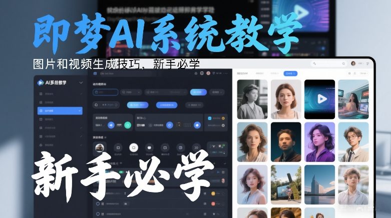 即梦AI系统教学，图片和视频生成技巧，新手必学-资源宝库