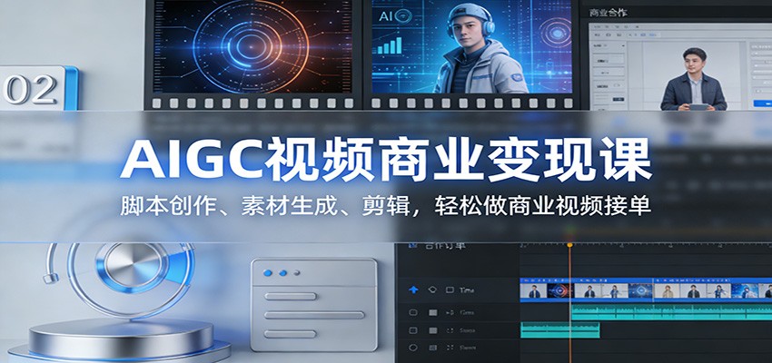 AIGC视频商业变现课：脚本创作、素材生成、剪辑，轻松做商业视频接单-资源宝库