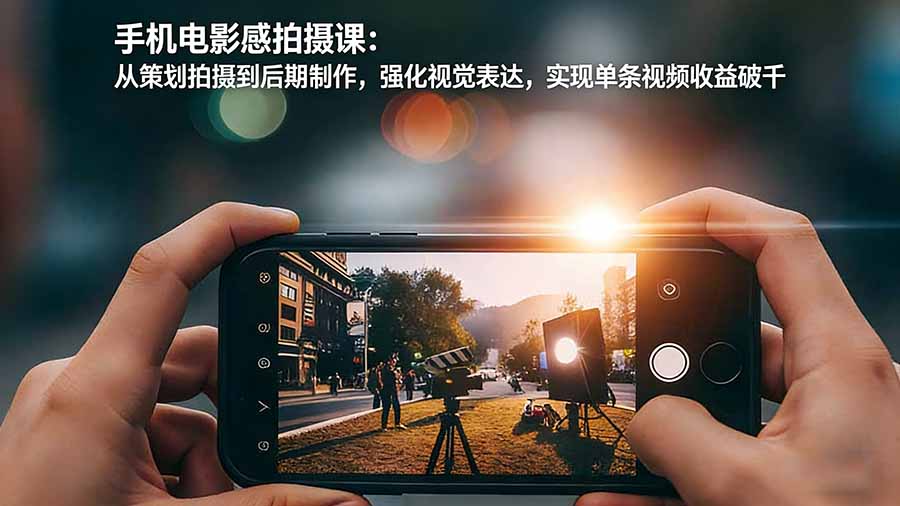 手机电影感拍摄课：从策划拍摄到后期制作，强化视觉表达，实现单条视频收益破千-资源宝库