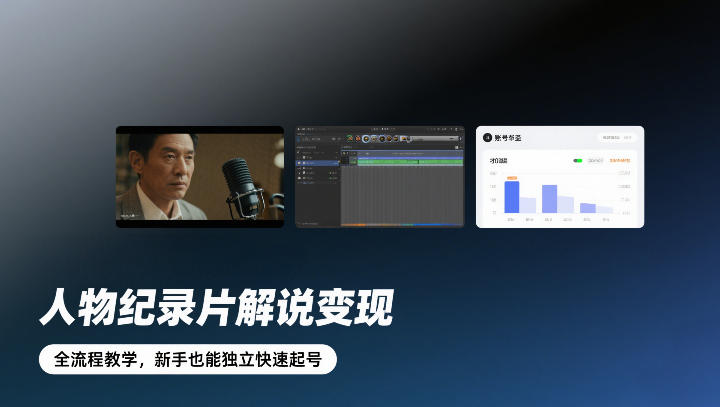 人物纪录片解说变现，全流程教学，新手也能独立快速起号-资源宝库