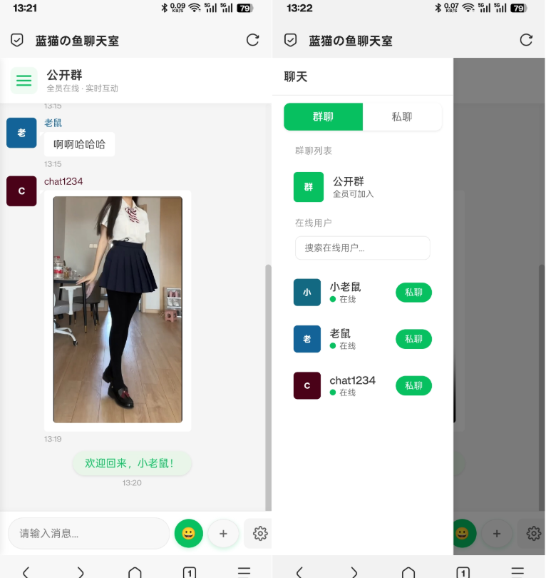PHP实时消息聊天室源码 聊天APP源码 H5网页聊天室 PHP+WebSocket-资源宝库