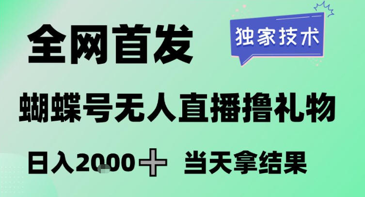 2026最新蝴蝶号无人直播掘金,独家技术,全网首发小白做了一个月收益3W,长期稳定可做【揭秘】-资源宝库